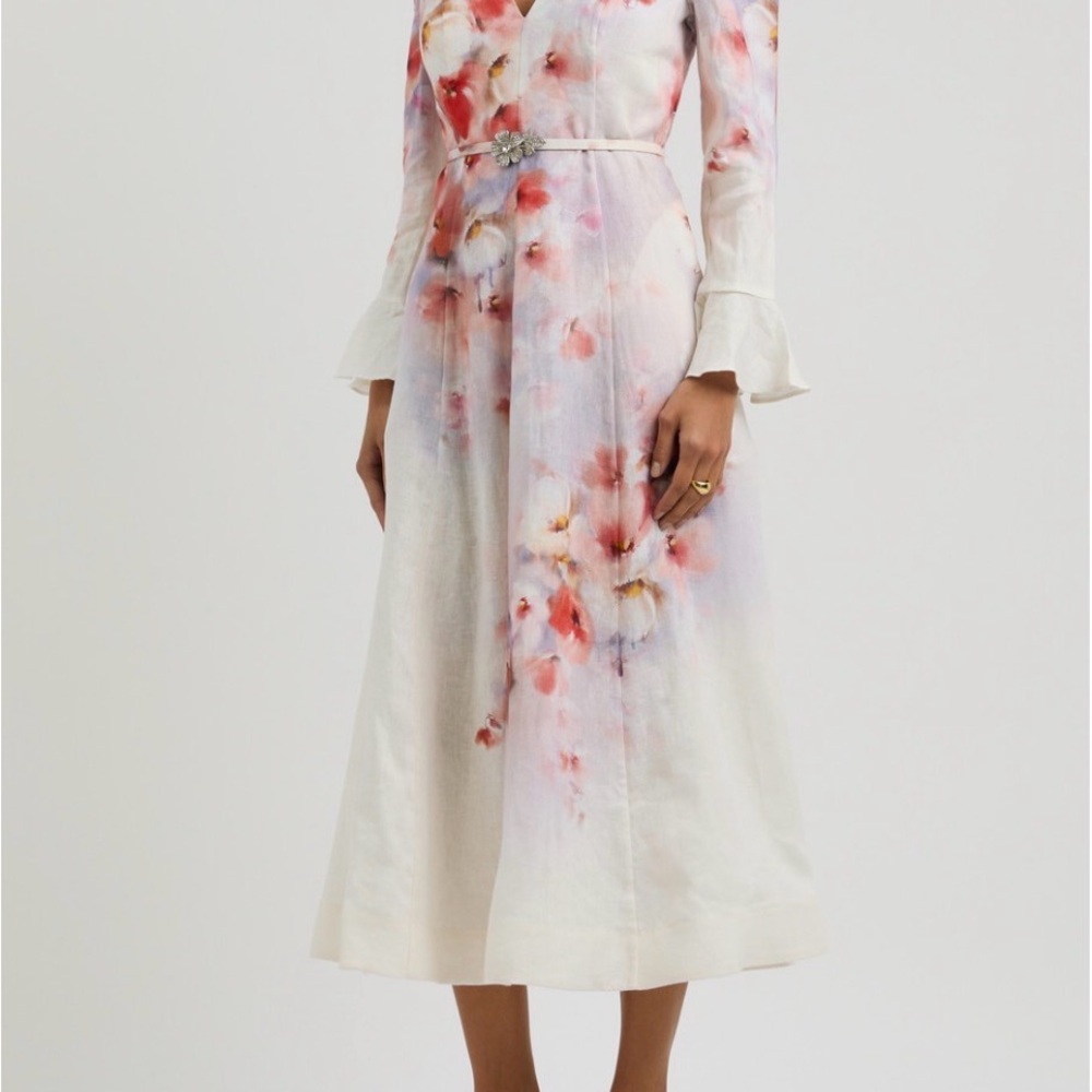 Zimmermann White and Pink Floral Long Sleeve Dress - Picture 2 of 4
